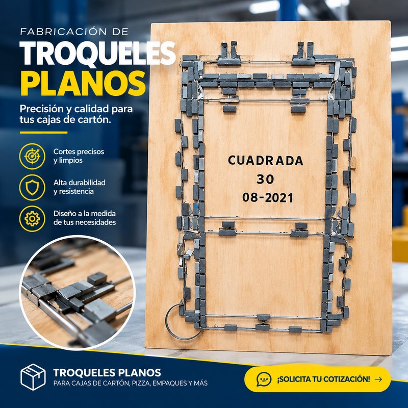 Fabricación de troqueles planos para cajas de cartón